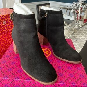 Tory Burch Sophia 65mm Perfect Black Suede Ankle Boots